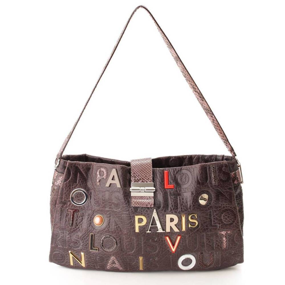 Louis Vuitton Python Logo Shoulder Brown Collecti… - image 1
